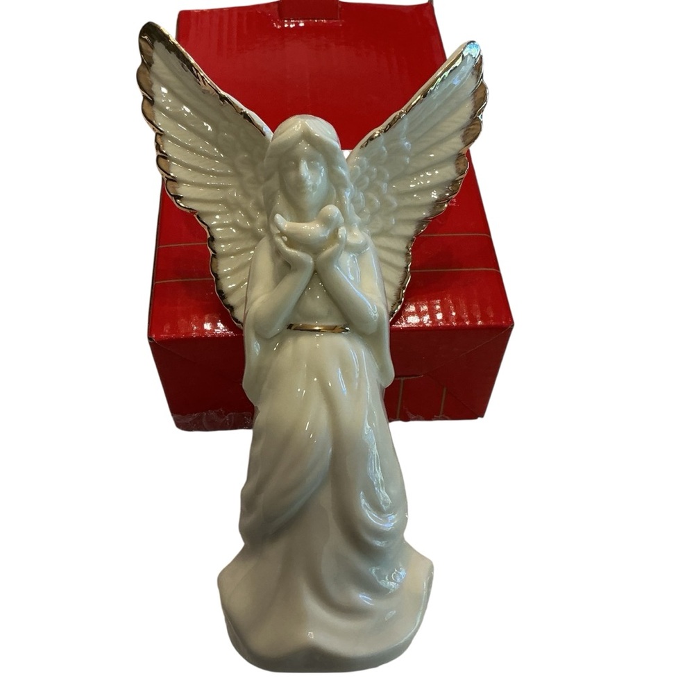 Vintage Mikasa Holiday Splendor Porcelain Angel with Dove Figurine